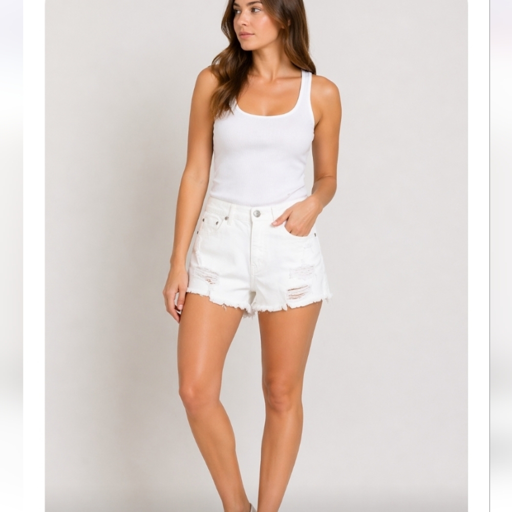 AROPOSTILE High Waisyed Shorty Distressed Shorts